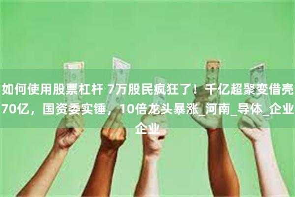 如何使用股票杠杆 7万股民疯狂了！千亿超聚变借壳70亿，国资委实锤，10倍龙头暴涨_河南_导体_企业