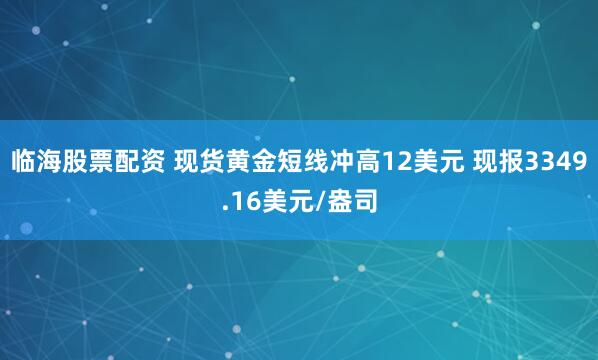临海股票配资 现货黄金短线冲高12美元 现报3349.16美元/盎司